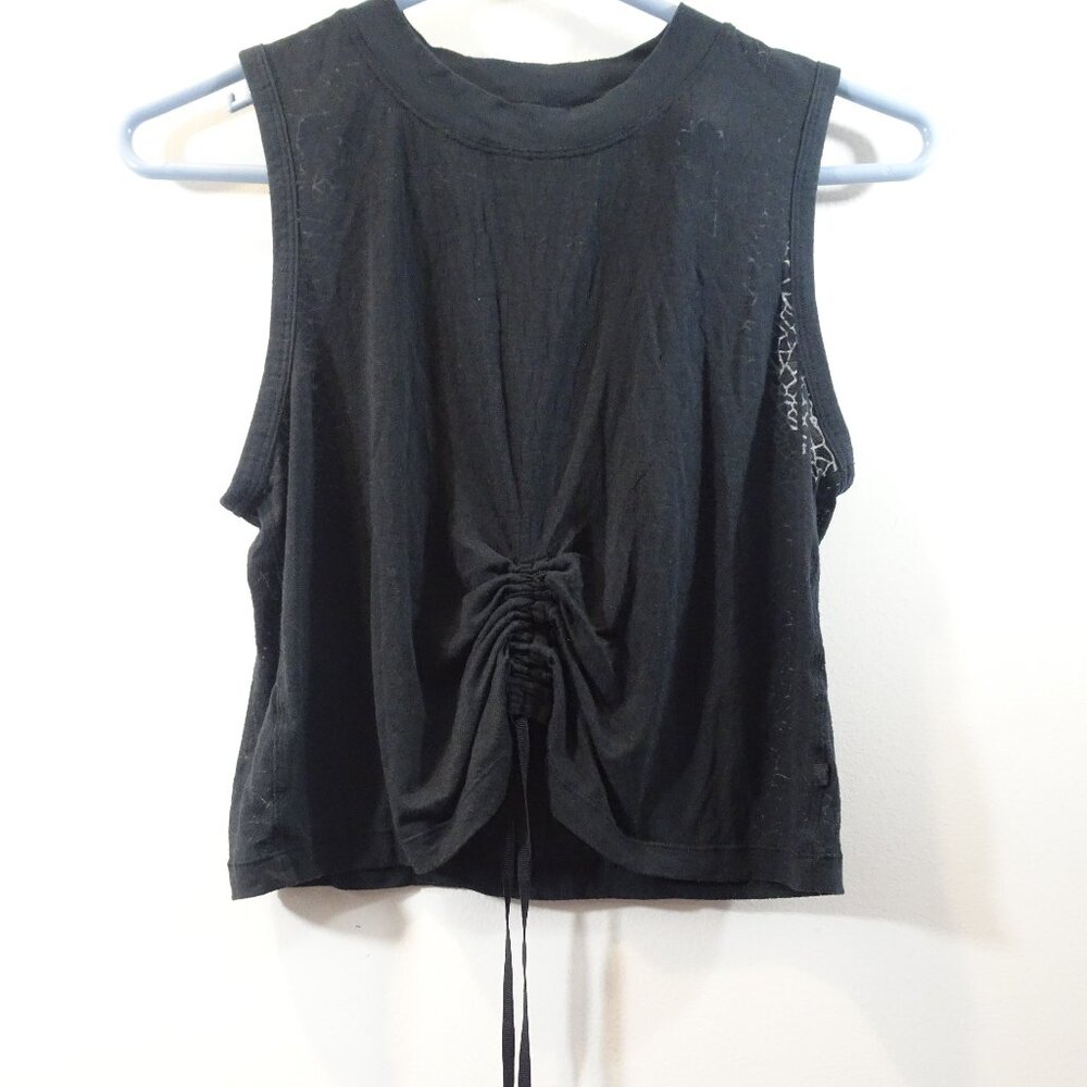 Lululemon Black Cinch Me Up Drawstring Cropped Tank Top Women's Size 8